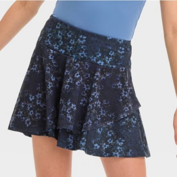 Girls' Knit Mid Rise Standard Fit Skort - All In Motion Blue XL - Picture 1 of 15